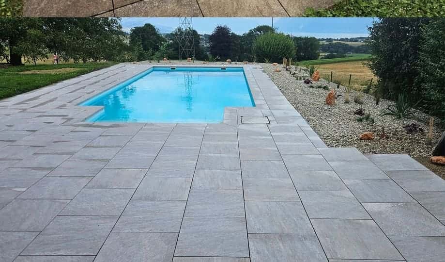 Plage de piscine, après intervention